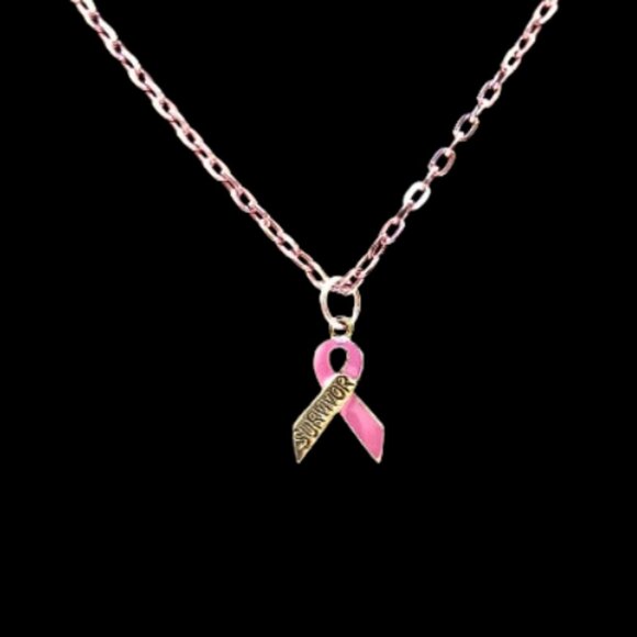 Pink Ribbon Cancer Survivor Necklace - Picture 6 of 6